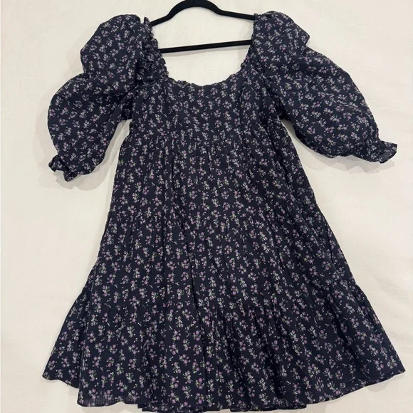 Storia Navy and Purple Floral Casual Dress - Picture 4 of 4